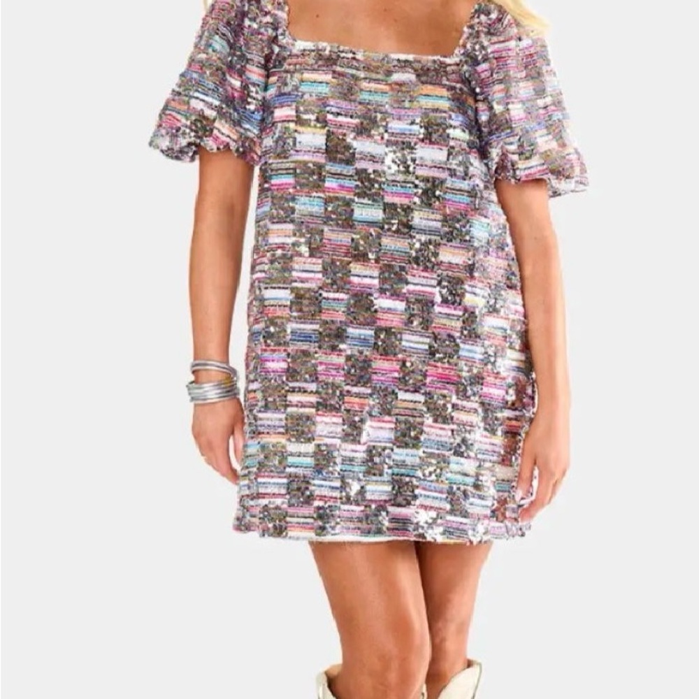 Buddy Love Multicolor Tweed Mini Dress - Pink, Blue, White